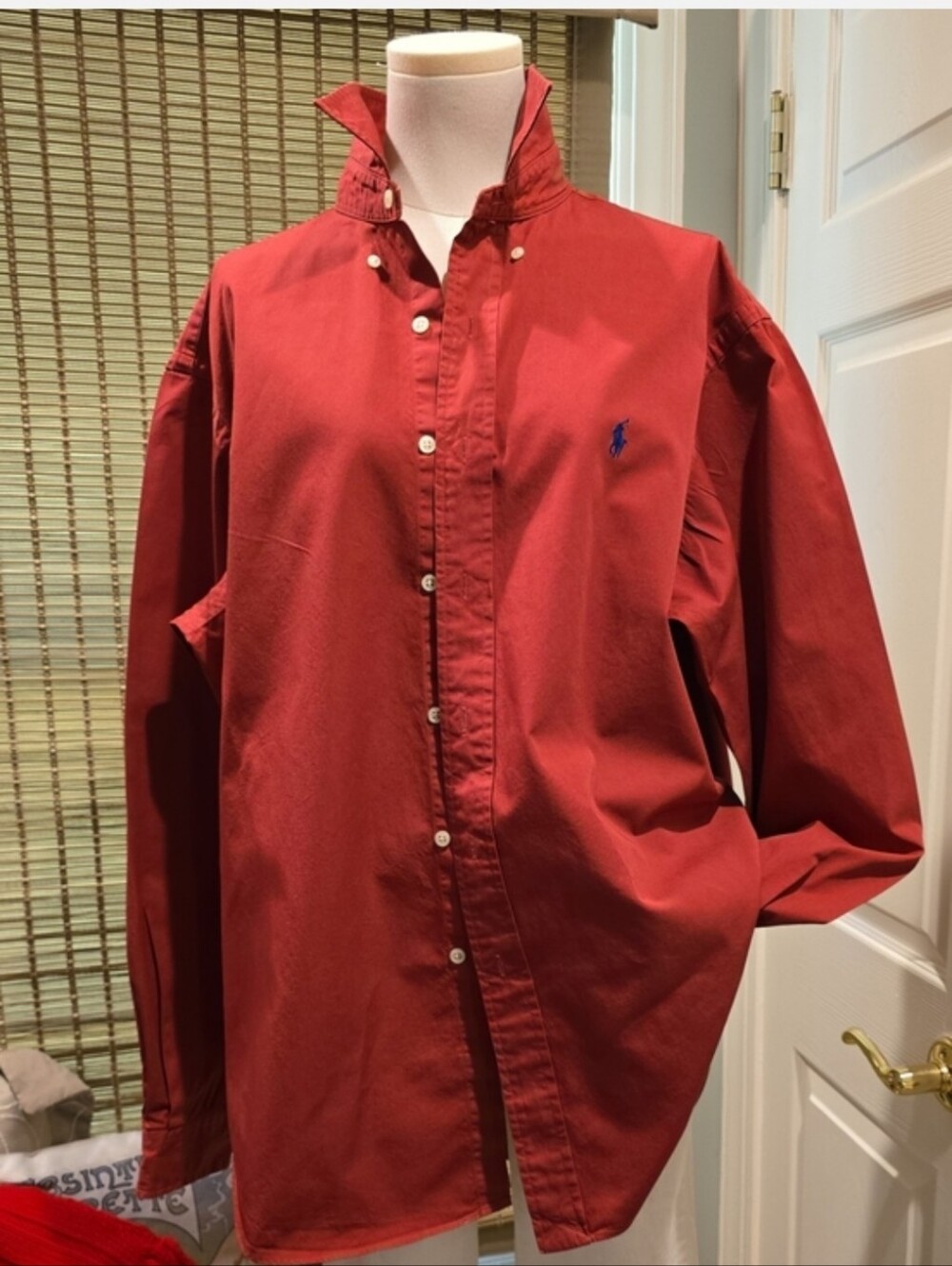 Polo by Ralph Lauren Deep Red Button-Up Blazer Shirt